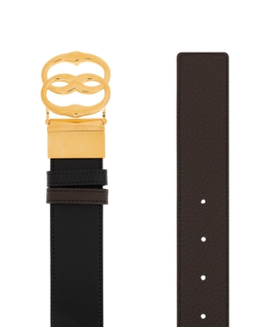 Leather belt with logo detail