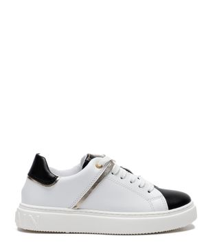 Leather sneakers with logo detail