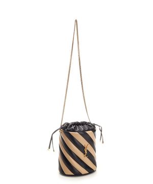 Striped leather Alix bucket bag