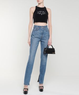 High- waist straight-fit jeans