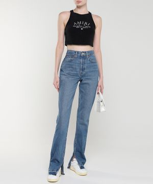 High- waist straight-fit jeans