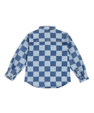 Checked denim shirt