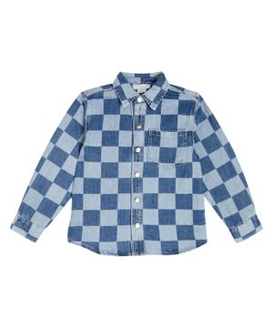 Checked denim shirt