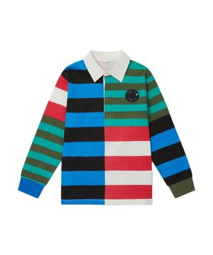 Long sleeve striped polo