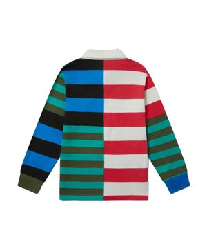 Long sleeve striped polo