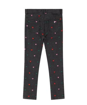 Denim trousers with heart detail