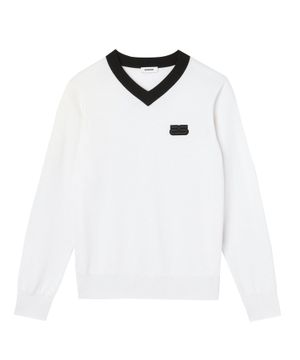 Logo patch wool sweater