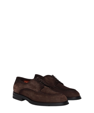 Lace-up fastening suede derby shoes