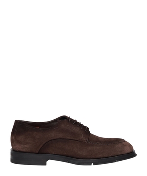 Lace-up fastening suede derby shoes