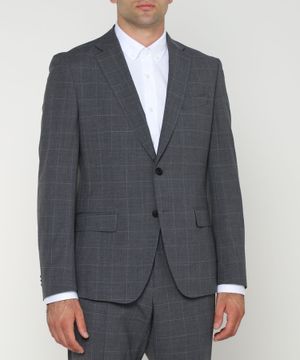 Straight-fit checkered suit