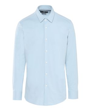Straight-fit shirt with long sleeves