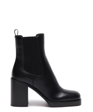 Leather high-heel boots