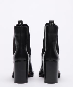 Leather high-heel boots