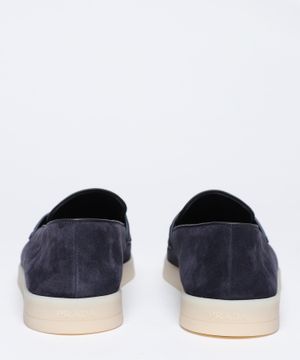 Suede loafers with logo