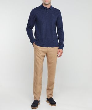 Two button collar long-sleeves polo