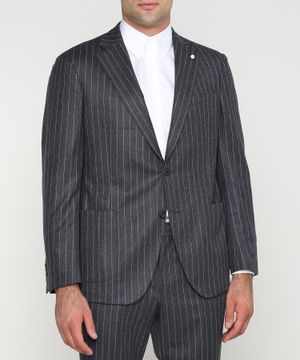 Striped wool suit with button fastening