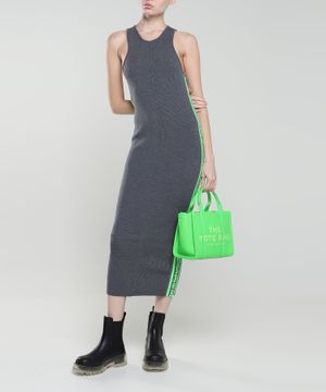 Logo embroidered sleeveless midi dress