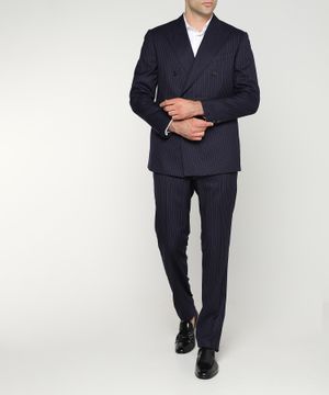 Striped wool suit with button fastening