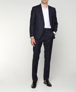 Wool suit with button fastening