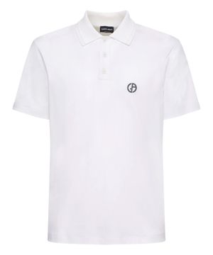 Logo detail three button collar polo