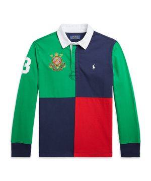 Long sleeve logo detailed polo