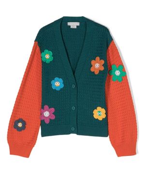 Knitted cardigan with floral embroidery