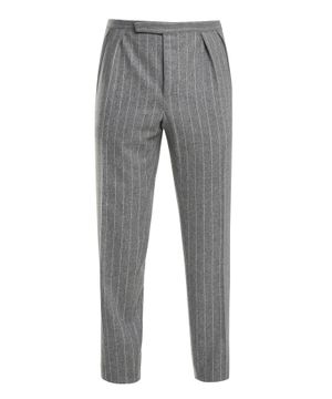 Straight fit plaid trousers