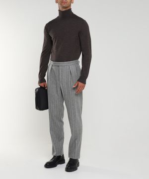 Straight fit plaid trousers