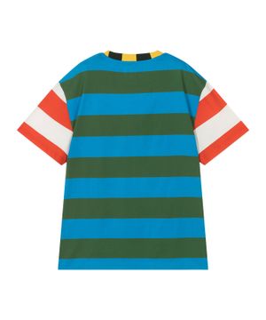 Stripe-pattern cotton t-shirt