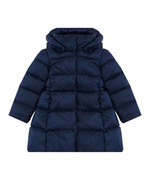 Quilted hooded jacket with long sleeves