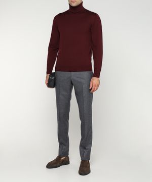 Straight-fit wool trousers