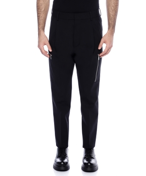 Straight-fit wool trousers