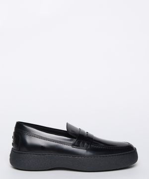 Chunky sole leather loafer