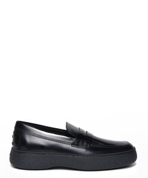 Chunky sole leather loafer