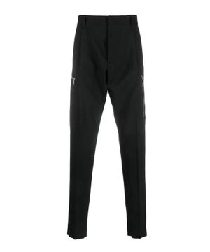 Straight-fit wool trousers