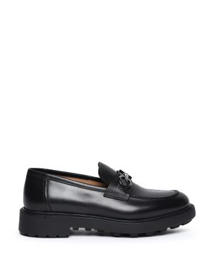 Chunky sole leather loafers