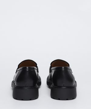 Chunky sole leather loafers