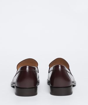 Logo metal detail leather loafers