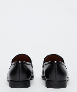 Leather loafer with logo detail