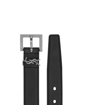 Logo metal buckle leather belt