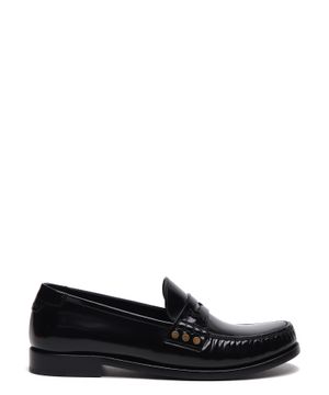 Almond-toe leather loafers