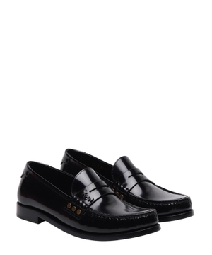 Almond-toe leather loafers