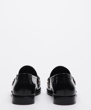 Almond-toe leather loafers