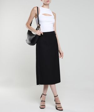 Straight-fit midi skirt