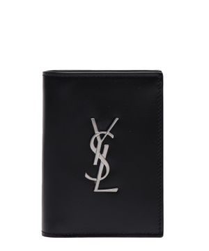 Logo-lettering leather wallet