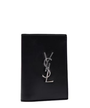 Logo-lettering leather wallet