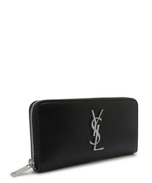Monogram leather zip wallet
