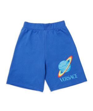 Elastic waist logo printed shorts