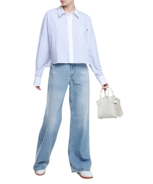 Wide leg high-waist jeans