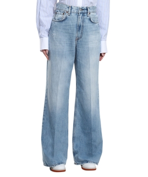 Wide leg high-waist jeans